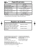 Preview for 59 page of Panasonic NNS624 - MICROWAVE OVEN - 1.2 CU.FT Operating Instructions Manual