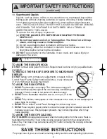 Preview for 4 page of Panasonic NNS635WF - MICROWAVE OVEN 1.2CUFT Operating Instructions Manual