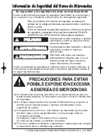 Preview for 30 page of Panasonic NNS635WF - MICROWAVE OVEN 1.2CUFT Operating Instructions Manual