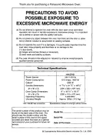 Preview for 2 page of Panasonic NNS740 - MICROWAVE Operating Instructions Manual