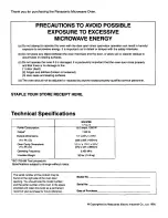 Preview for 2 page of Panasonic NNS788BAS Operating Instructions Manual