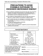 Preview for 2 page of Panasonic NNS942BF Operating Instructions Manual