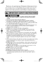 Предварительный просмотр 4 страницы Panasonic NNSD986S - MICROWAVE OVEN 2.2CUFT Operating Instructions Manual