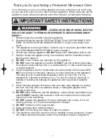 Preview for 3 page of Panasonic NNSN960S Operating Instructions Manual