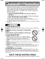 Preview for 4 page of Panasonic NNT644 - MICROWAVE -1.2 CU.FT Operating Instructions Manual