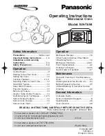 Panasonic NNT694 - MICROWAVE - 1.2 CU.FT Operating Instructions Manual preview