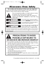 Предварительный просмотр 2 страницы Panasonic NNT965 - MICROWAVE Operating Instructions Manual