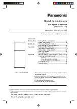 Panasonic NR-BC40SSX1 Operating Instructions Manual предпросмотр