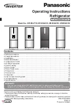 Предварительный просмотр 1 страницы Panasonic NR-BX471G Operating Instructions Manual