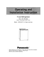 Panasonic NRA4UT1K - TRUCK REFRIGERATOR Operating And Installation Instruction preview