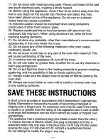 Preview for 3 page of Panasonic NTT13P - TOASTER OVEN-LOW P Operating Instructions Manual