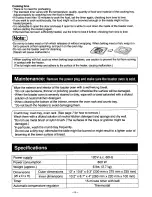 Preview for 10 page of Panasonic NTT13P - TOASTER OVEN-LOW P Operating Instructions Manual