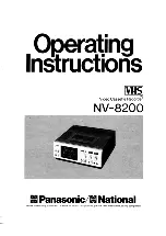 Preview for 1 page of Panasonic NV-8200 Operating Instructions Manual