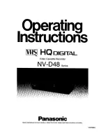 Panasonic NV-D48 Series Operating Instructions Manual preview