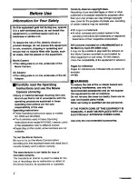 Preview for 2 page of Panasonic NV-DS60A Operating Instructions Manual