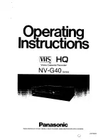 Panasonic NV-G40 Series Operating Instructions Manual preview