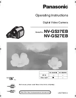 Preview for 1 page of Panasonic NV-GS27EB Operating Instructions Manual