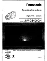 Panasonic NV-GS400 Operating Instructions Manual preview