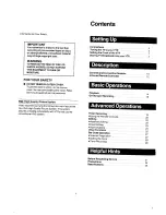 Preview for 3 page of Panasonic NV-HD100EA Operating Instructions Manual