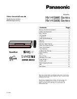 Panasonic NV-HS830 Series Operating Instructions Manual preview