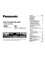 Panasonic NV-HV51 Series Operating Instructions Manual preview