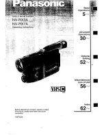 Preview for 1 page of Panasonic NV-RX3A Operating Instructions Manual