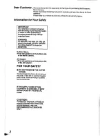 Preview for 2 page of Panasonic NV-S90A Operating Instructions Manual