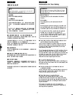 Preview for 2 page of Panasonic NV-VZ75EN Operating Instructions Manual