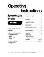 Panasonic Omnivision PV-2905 Operating Instructions Manual preview