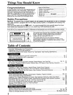 Предварительный просмотр 2 страницы Panasonic Omnivision PV-4657 Operating Instructions Manual