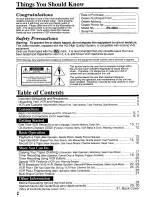 Preview for 2 page of Panasonic Omnivision PV-4663 Operating Instructions Manual