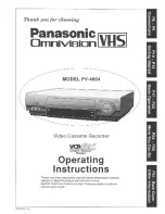 Предварительный просмотр 1 страницы Panasonic Omnivision PV-4664 Operating Instructions Manual