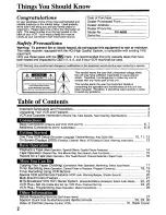 Preview for 2 page of Panasonic Omnivision PV-4669 Operating Instructions Manual