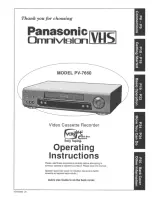 Panasonic Omnivision PV-7660 Operating Instructions Manual предпросмотр