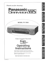 Предварительный просмотр 1 страницы Panasonic Omnivision PV-7664 Operating Instructions Manual