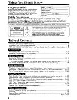 Preview for 2 page of Panasonic Omnivision PV-7665S Operating Instructions Manual