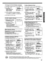 Предварительный просмотр 17 страницы Panasonic Omnivision PV-7667 Operating Instructions Manual