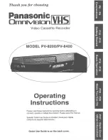 Panasonic Omnivision PV-8200 Operating Instructions Manual preview