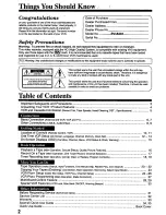 Preview for 2 page of Panasonic Omnivision PV-8401 Operating Instructions Manual