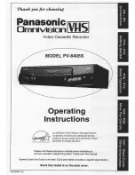 Panasonic Omnivision PV-8405S Operating Instructions Manual preview