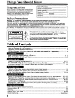 Preview for 2 page of Panasonic Omnivision PV-8450 Operating Instructions Manual