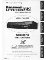 Preview for 1 page of Panasonic Omnivision PV-8455S Operating Instructions Manual