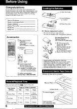 Preview for 6 page of Panasonic Omnivision PV-C1320W Operating Instructions Manual