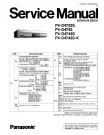 Preview for 1 page of Panasonic Omnivision PV-D4733S Service Manual