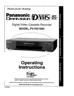 Preview for 1 page of Panasonic Omnivision PV-HD1000 Operating Instructions Manual