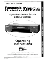 Panasonic Omnivision PV-HD1000 Operating Manual preview