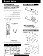 Preview for 4 page of Panasonic OmniVision PV-M1339 User Manual