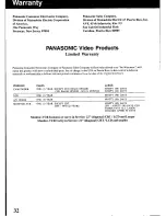 Preview for 32 page of Panasonic Omnivision PV-V4030S User Manual