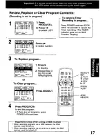 Предварительный просмотр 17 страницы Panasonic Omnivision PV-V4611 Operating Manual