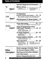 Preview for 4 page of Panasonic Omnivision VHS PV-C2780 Operating Manual